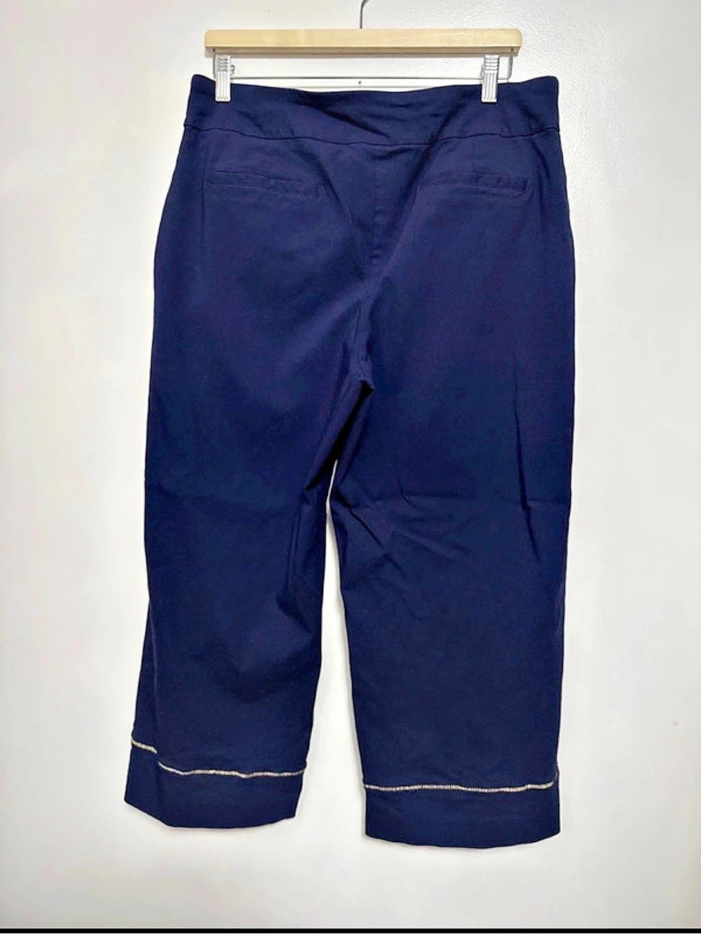 JM Collection Cropped Pants in Blue Size XL